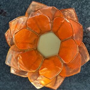 Orange Lotus Tea Light Holder